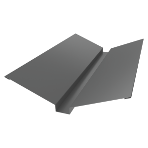 Планка ендовы верхней 115х30х115 0,45 PE с пленкой RAL 9006 бело-алюминиевый (3м)