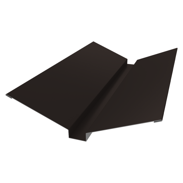 Планка ендовы верхней 115х30х115 0,5 GreenCoat Pural BT с пленкой RR 32 темно-коричневый (RAL 8019 серо-коричневый) (2м)
