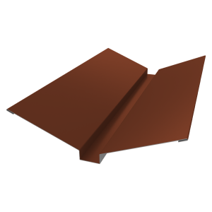 Планка ендовы верхней 115х30х115 0,5 Satin с пленкой RAL 8004 терракота (3м)
