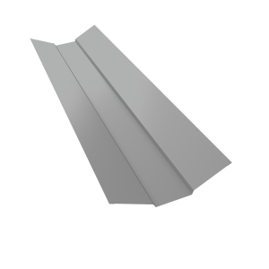 Планка ендовы верхней 95х80х95 0,45 PE с пленкой RAL 9006 бело-алюминиевый (2м)