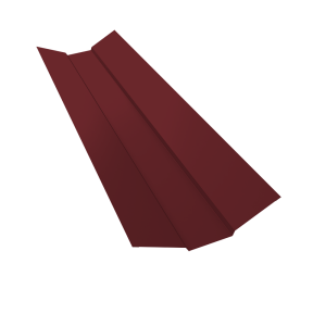 Планка ендовы верхней 95х80х95 0,5 Satin с пленкой RAL 3005 красное вино (2м)