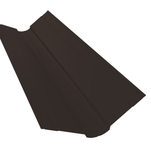 Планка ендовы верхней фигурной 100x100 0,45 Drap RR 32 темно-коричневый (2м)
