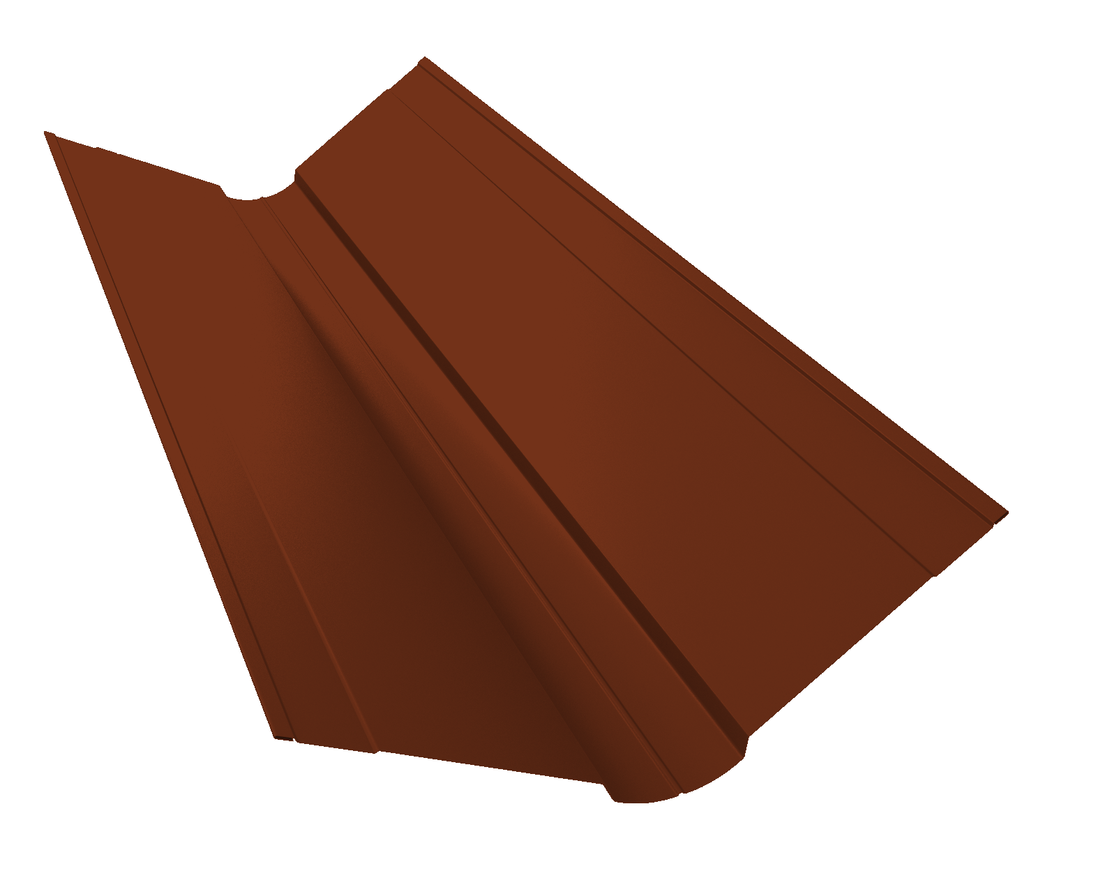 Планка ендовы верхней фигурной 150x150 0,5 Satin с пленкой RAL 3009 оксидно-красный (3м)