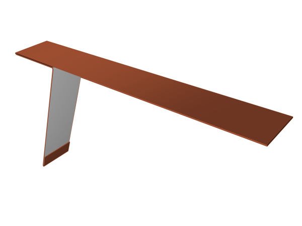Планка карнизная фальц 130х80 0,5 Satin Matt RAL 8004 терракота (3м)