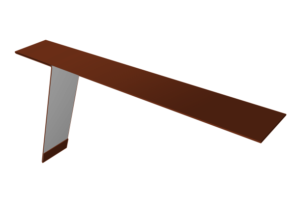 Планка карнизная фальц 130х80 0,5 Satin с пленкой RAL 3009 оксидно-красный (3м)