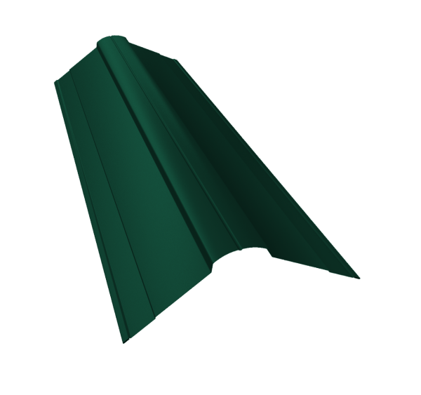 Планка конька фигурного 100x100 0,4 PE с пленкой RAL 6005 зеленый мох (2м)