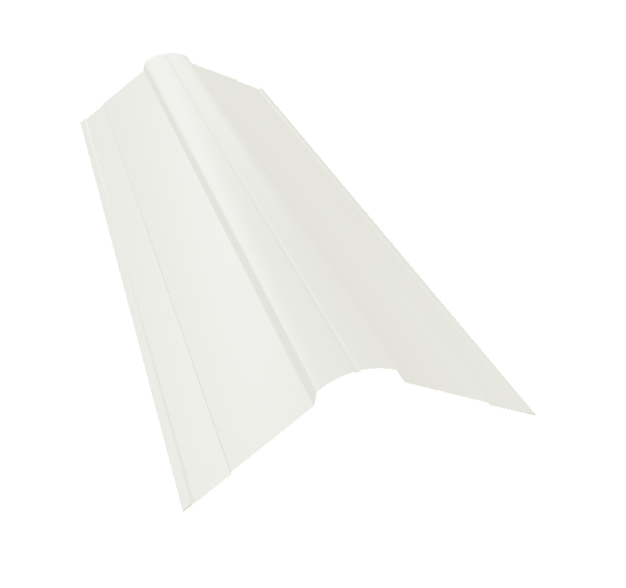 Планка конька фигурного 100x100 0,45 PE с пленкой RAL 9003 сигнальный белый (3м)