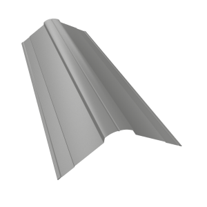 Планка конька фигурного 100x100 0,45 PE с пленкой RAL 9006 бело-алюминиевый (2м)