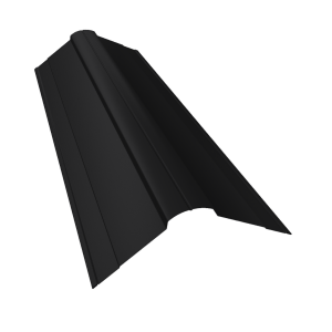 Планка конька фигурного 100x100 0,5 PurPro Matt 275 RAL 9005 черный (2м)