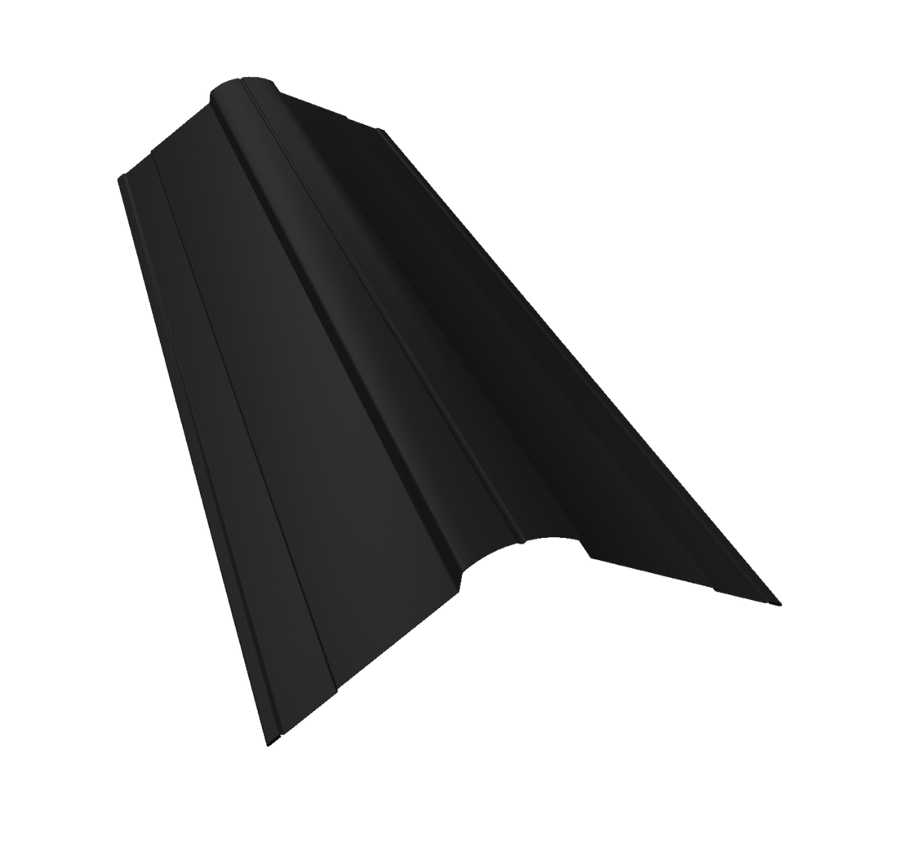 Планка конька фигурного 100x100 0,5 Satin Matt TX RAL 9005 черный (2м)