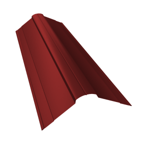 Планка конька фигурного 100x100 0,5 Satin с пленкой RAL 3011 коричнево-красный (3м)
