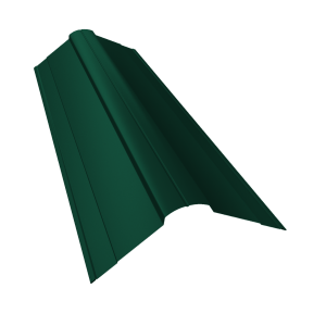 Планка конька фигурного 100x100 0,5 Satin с пленкой RAL 6005 зеленый мох (3м)