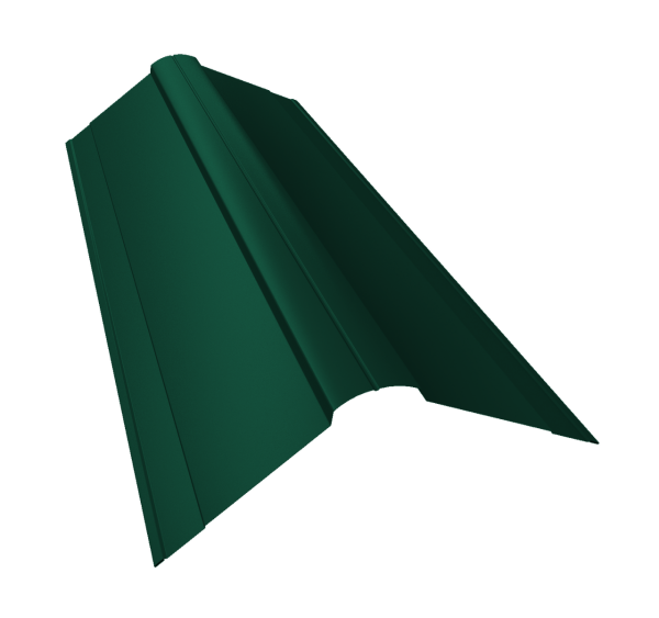 Планка конька фигурного 150x150 0,4 PE с пленкой RAL 6005 зеленый мох (2м)
