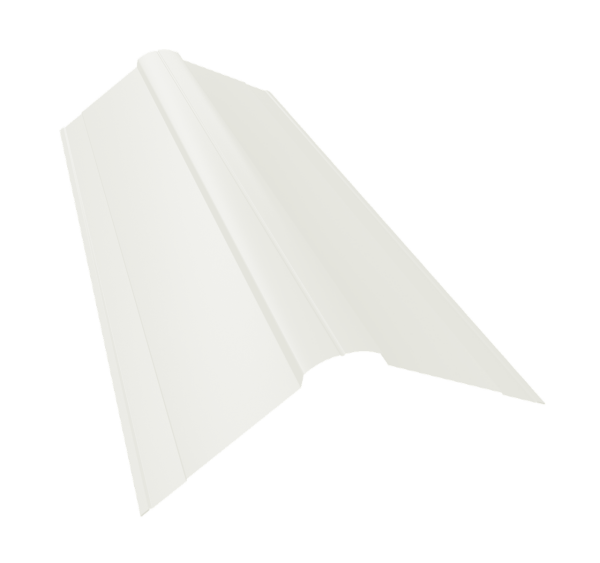 Планка конька фигурного 150x150 0,4 PE с пленкой RAL 9003 сигнальный белый (3м)