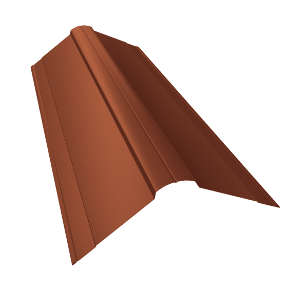 Планка конька фигурного 150x150 0,45 Drap RAL 8004 терракота (3м)
