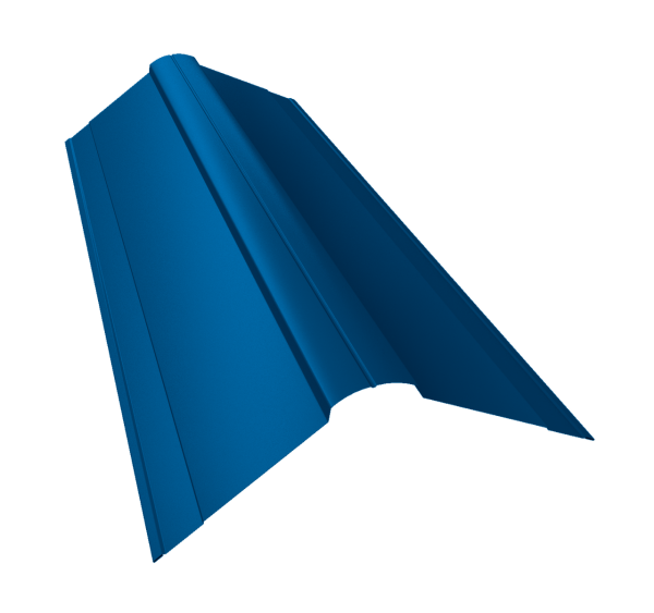 Планка конька фигурного 150x150 0,45 PE с пленкой RAL 5005 сигнальный синий (3м)