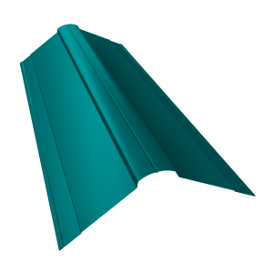 Планка конька фигурного 150x150 0,45 PE с пленкой RAL 5021 водная синь (3м)