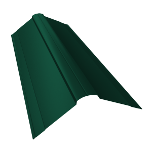 Планка конька фигурного 150x150 0,45 PE с пленкой RAL 6005 зеленый мох (2м)
