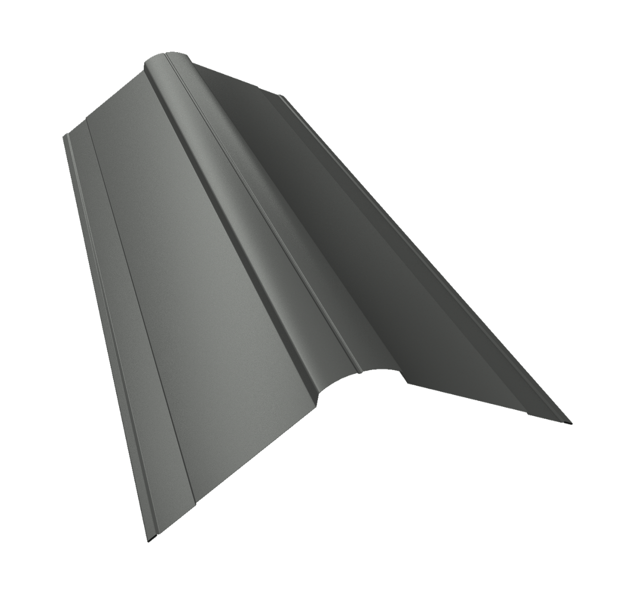 Планка конька фигурного 150x150 0,45 PE с пленкой RAL 7005 мышино-серый (3м)