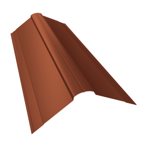 Планка конька фигурного 150x150 0,45 PE с пленкой RAL 8004 терракота (2м)