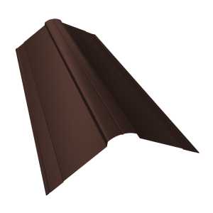 Планка конька фигурного 150x150 0,45 PE с пленкой RAL 8017 шоколад (3м)