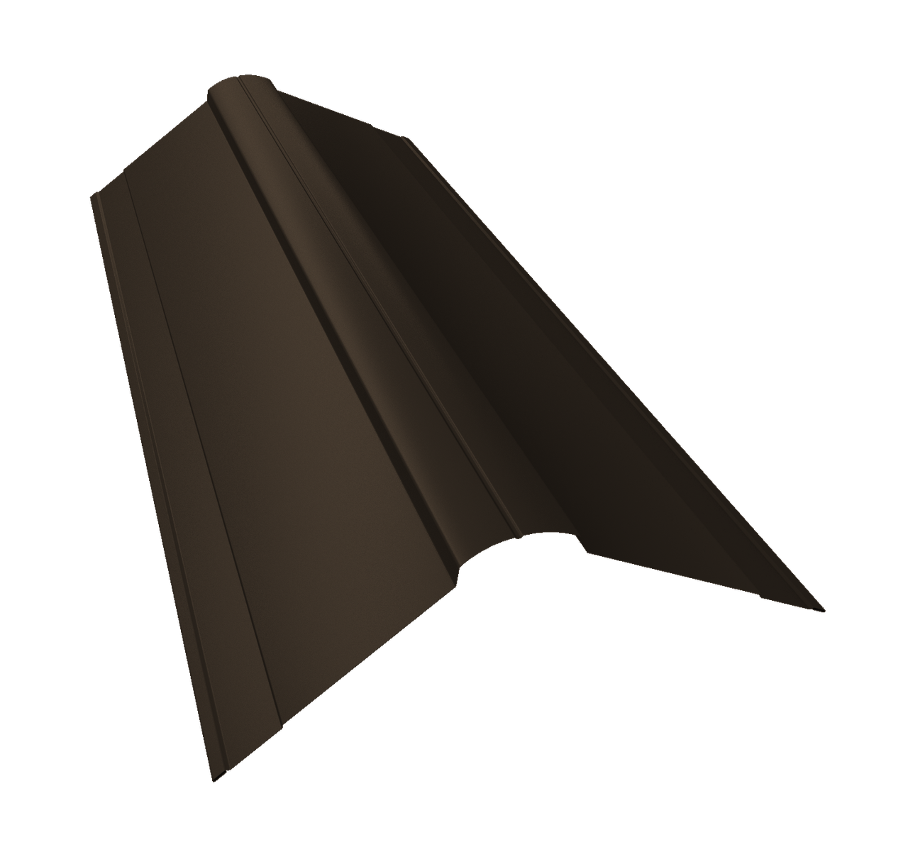 Планка конька фигурного 150x150 0,5 Satin с пленкой RR 32 темно-коричневый (3м)