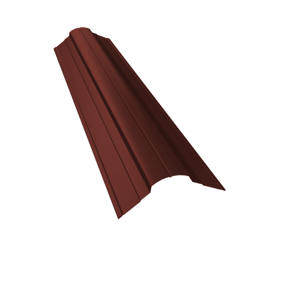 Планка конька фигурного 70x70 0,45 PE с пленкой RAL 3009 оксидно-красный (2м)