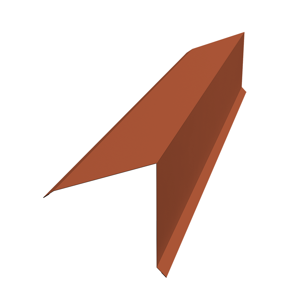 Планка конька односкатной кровли Grand Line 160x160 0,5 Satin с пленкой RAL 8004 терракота (3м)