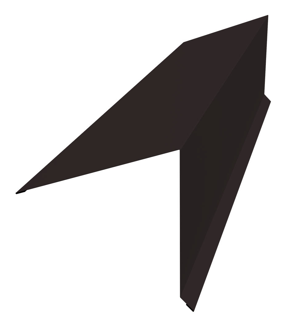 Планка конька односкатной кровли Grand Line 180x160 0,5 PurPro Matt 275 RAL 9005 черный (2м)