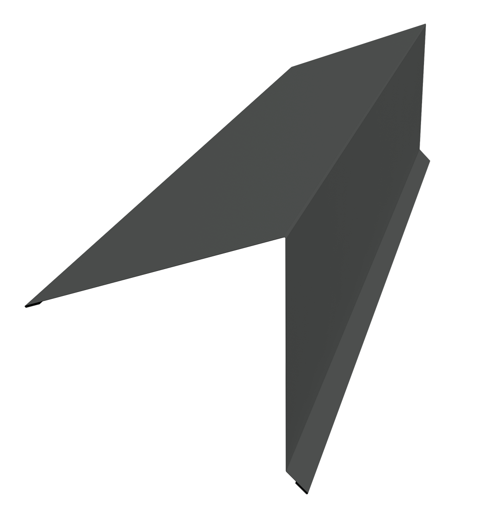 Планка конька односкатной кровли Grand Line 180x160 0,5 Rooftop Бархат RAL 7016 антрацитово-серый (2м)