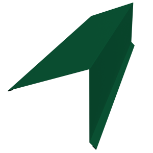 Планка конька односкатной кровли Grand Line 180x160 0,7 PE с пленкой RAL 6005 зеленый мох (3м)