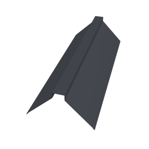 Планка конька плоского 115х30х115 0,4 PE-Double с пленкой RAL 7024 мокрый асфальт (2м)