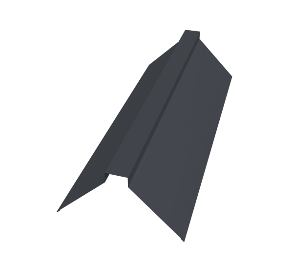 Планка конька плоского 115х30х115 0,4 PE-Double с пленкой RAL 7024 мокрый асфальт (2м)