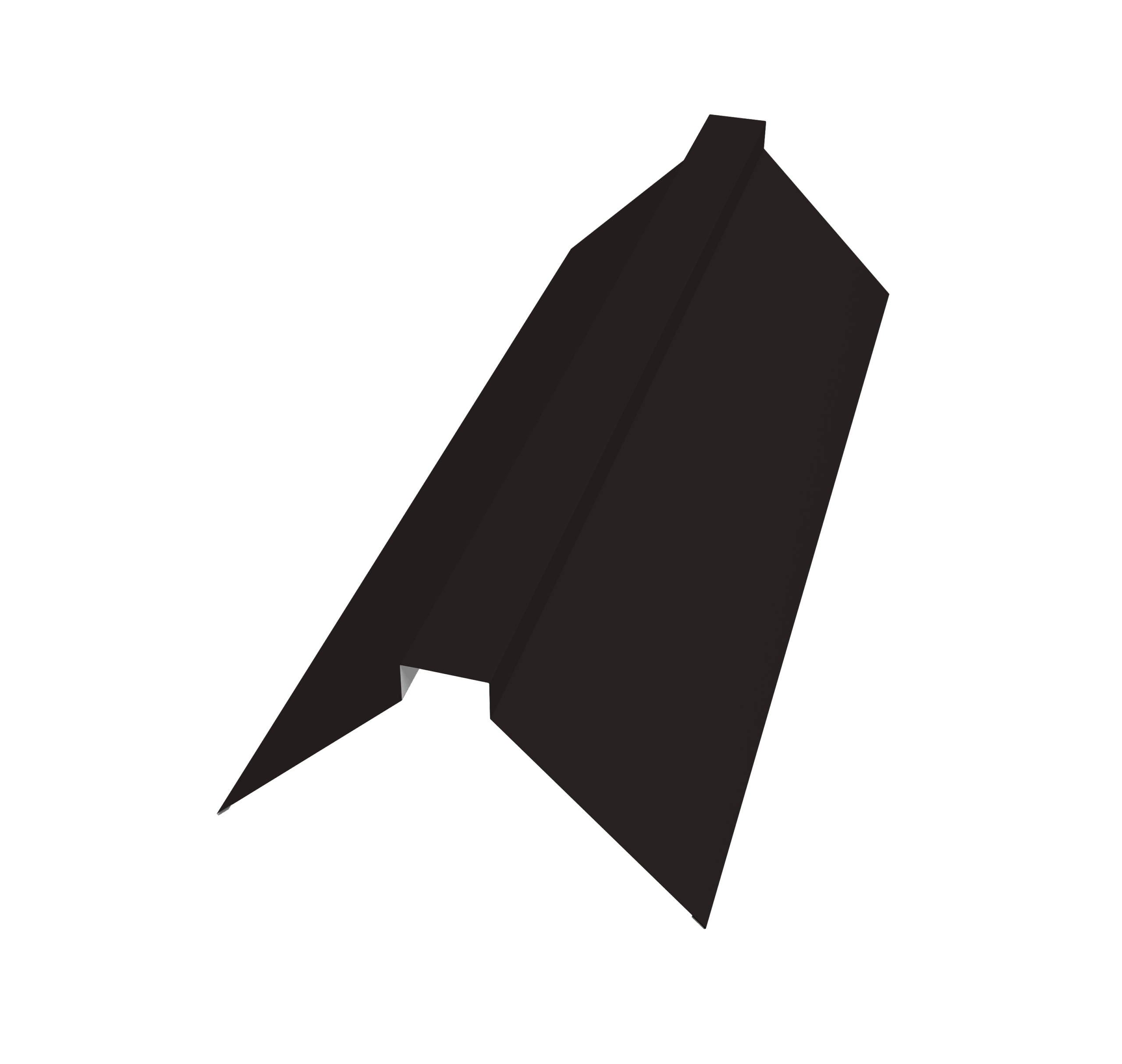 Планка конька плоского 115х30х115 0,45 Drap RAL 9005 черный (3м)