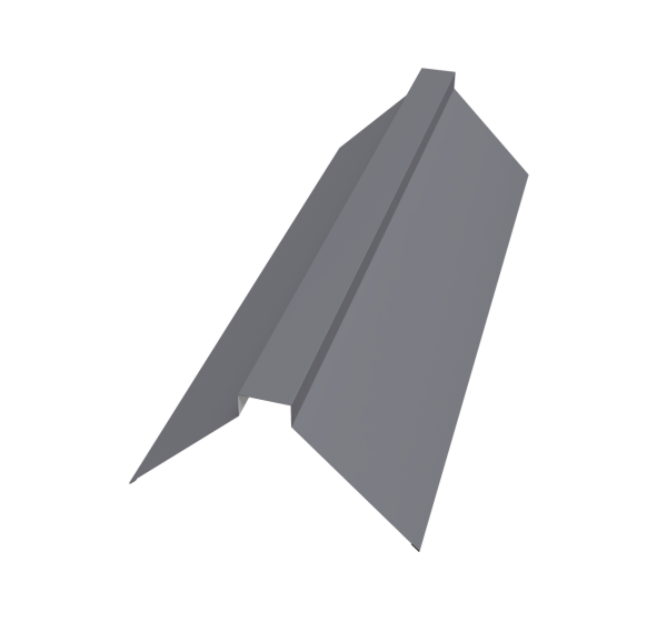 Планка конька плоского 115х30х115 0,5 Satin с пленкой RAL 7004 сигнальный серый (2м)