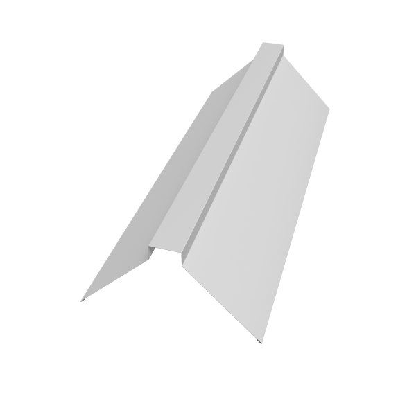 Планка конька плоского 115х30х115 0,5 Satin с пленкой RAL 9003 сигнальный белый (3м)