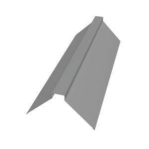 Планка конька плоского 115х30х115 0,5 Satin с пленкой RAL 9006 бело-алюминиевый (2м)