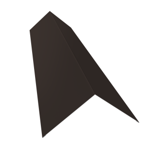 Планка конька плоского 145х145 0,5 GreenCoat Pural BT с пленкой RR 32 темно-коричневый (RAL 8019 серо-коричневый) (3м)