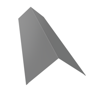 Планка конька плоского 145х145 0,5 Satin с пленкой RAL 9006 бело-алюминиевый (3м)