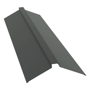 Планка конька плоского 150х40х150 0,45 PE с пленкой RAL 7005 мышино-серый (2м)