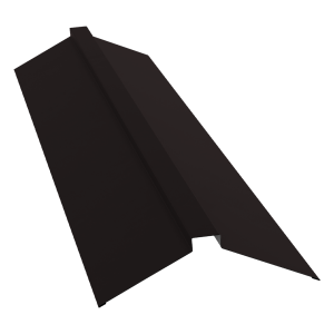 Планка конька плоского 150х40х150 0,5 PurLite Matt RAL 9005 черный (2м)