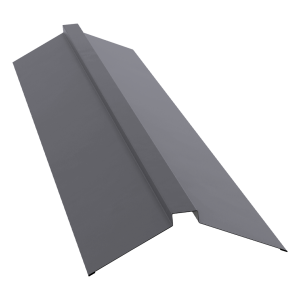 Планка конька плоского 150х40х150 0,5 Satin с пленкой RAL 7004 сигнальный серый (3м)