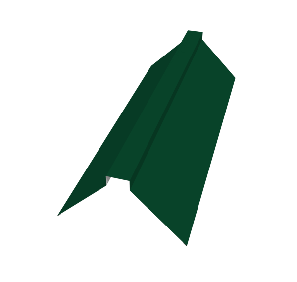 Планка конька плоского 175х50х175 0,4 PE с пленкой RAL 6005 зеленый мох (2м)