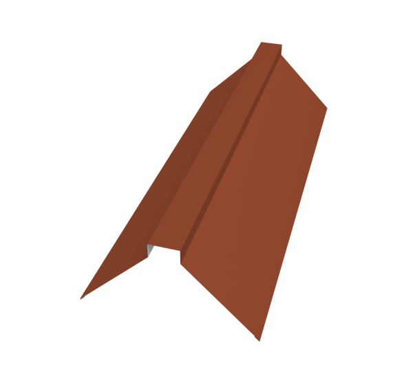 Планка конька плоского 175х50х175 0,5 Satin Matt RAL 8004 терракота (3м)
