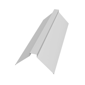 Планка конька плоского 175х50х175 0,5 Satin с пленкой RAL 9003 сигнальный белый (3м)