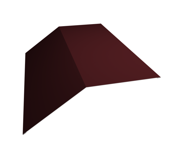 Планка конька плоского 190х190 0,4 PE с пленкой RAL 3005 красное вино (3м)