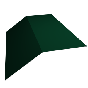 Планка конька плоского 190х190 0,4 PE с пленкой RAL 6005 зеленый мох (3м)