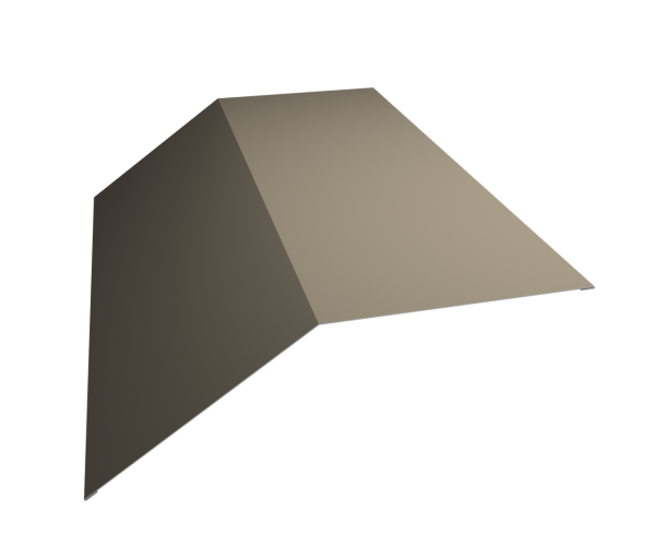 Планка конька плоского 190х190 0,5 Satin с пленкой RAL 1015 светлая слоновая кость (2м)