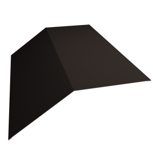 Планка конька плоского 190х190 0,5 Satin с пленкой RR 32 темно-коричневый (2м)