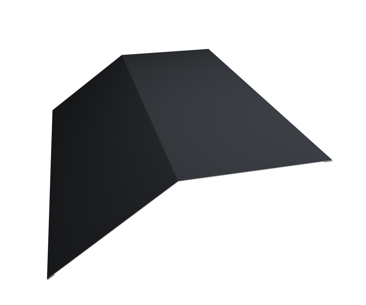 Планка конька плоского 190х190 0,7 PE с пленкой RAL 7024 мокрый асфальт (2м)